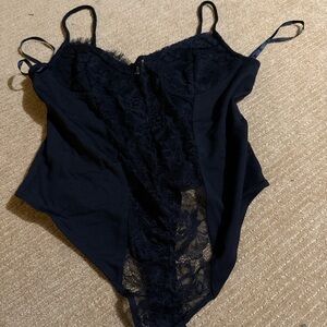 revolve superdown Black Lace Bodysuit